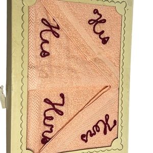 50s Vintage Terry Cloth His & Hers Pink & Burgundy Towels by Penneys